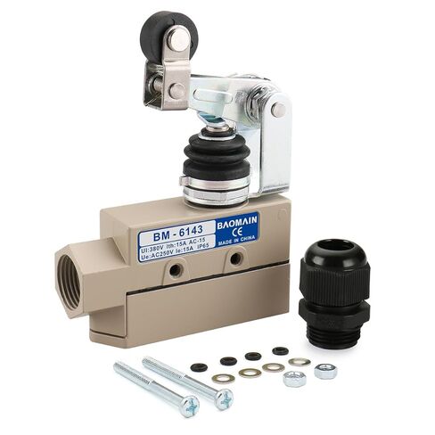 مفتاح حد مختوم من Baomain TZ-6 TZ-6001 AC 250V 15A مكبس فقط لباب الدفع والسحب/الباب القابل للطي - مناسب لستائر Maxwell وPioneer وAerial وAwoco وMars Air وWelbon IP65 CE in Saudi Arabia