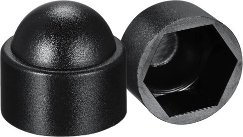 uxcell Plastic Dome Nut Protection Cap Covers, M14 Nut Cover Black 50pcs in Saudi Arabia