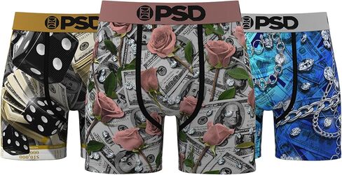 PSD Men's Powder Blue 3-Pack Boxer Briefs, Multi, XL in Saudi Arabia