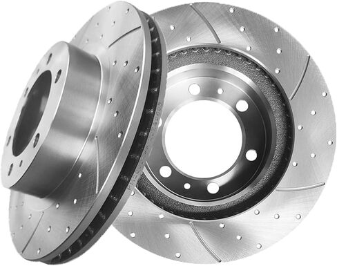 PM Auto Front 319mm Drilled Slotted Brake Disc Rotors Replacement For 2005-2022 Toyota Tacoma in Saudi Arabia