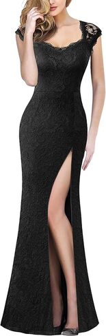 VFSHOW Womens V Halter Neck Zipper High Split Formal Evening Gown Wedding Prom Party Maxi Dress in Kuwait