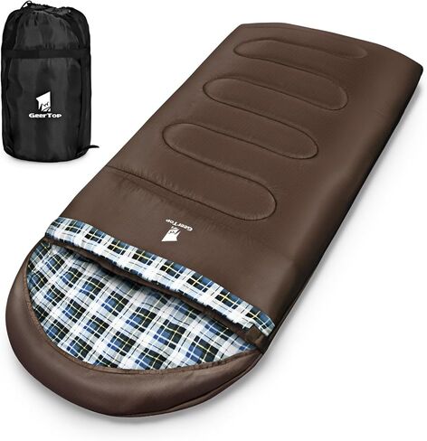 GEERTOP Portable Sleeping Bag Flannel for Adults Big and Tall Lightweight Waterproof Warm 3-4 Season Backpacking Sleeping Bag for Camping Hiking Mountaineering in Kuwait