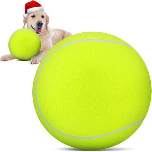 QDAN Giant Large Tennis Ball for Dogs: 9.5" Big Ball for Dogs for Outdoor Play, Big Tennis Ball Dog Toy, Dog Tennis Ball for Small Medium Large Dog, Yellow in Kuwait