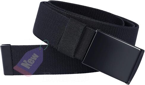 Stretch Belts for Men,2 Pieces Nylon Canvas Belt Casual Breathable Fabric Belt with Adjustable Metal Buckle,Unisex Belt for Work and Outdoor Sport in Saudi Arabia