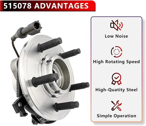 515078 2 قطعة محمل محور العجلة الأمامية لسيارة Ford Explorer Sport Trac 2007-2010، لـ Explorer 2006-2010، لـ Mercury Mountaineer 2006-2010، 5 العروات ث/ABS in Saudi Arabia