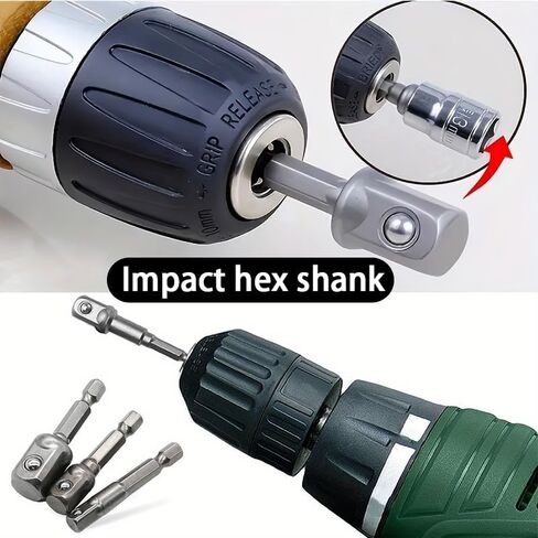 8PCS Drill Socket Adapter Set – Alloy Steel Short & Long Extension Bars, 1/2" 3/8" 1/4" Drive Impact Socket Adapters for Power Tools & Automotive Repairs in Saudi Arabia