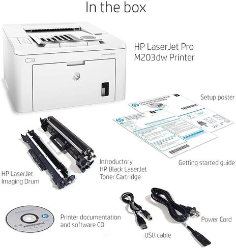 طابعة HP LaserJet Pro M203dw، بيضاء (متجددة) in Saudi Arabia