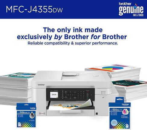 حزمة طابعة Brother INKvestment MFC-J4355DW اللاسلكية الكل في واحد النافثة للحبر مع حزمة حماية لمدة 26 شهرًا من Deco Gear CPS، وأساسيات الطابعة Tech Smart USA، وكابل الطابعة الأساسية Deco وكابل HDMI in Saudi Arabia