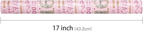 LeZakaa 16th Girls Birthday Wrapping Paper, Sparkling Pink & Gold Design, You Have Been Loved For 16 Years, Bow, Hearts, 16 Years Old, for Girls' Birthday Party Gifts, 17 Inches x 16.4 Feet in Saudi Arabia