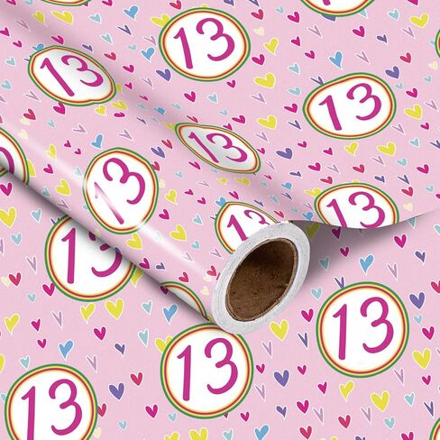 LeZakaa 16th Girls Birthday Wrapping Paper, Sparkling Pink & Gold Design, You Have Been Loved For 16 Years, Bow, Hearts, 16 Years Old, for Girls' Birthday Party Gifts, 17 Inches x 16.4 Feet in Saudi Arabia