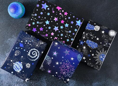 ورق تغليف Titiweet Galaxy - 12 ورقة ورق تغليف كوكبة لأعياد الميلاد والزفاف والكريسماس، 20 × 28 بوصة لكل ورقة in Kuwait