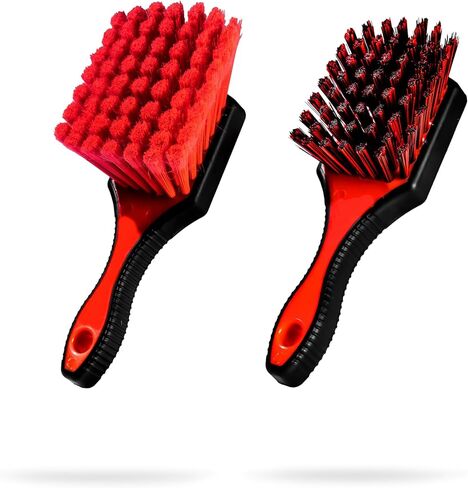 Adam's Wheel & Tire Brush Kit (3-Item) - Includes Wheel Brush, Tire Brush & Barrel Brush for Cleaning Rubber, Plastic, Chrome, Metal, Aluminum, Rim & Spoke Surfaces in Saudi Arabia
