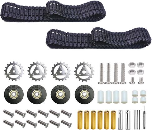 Adjustable Robot Tank Track Kit with Drive Gears & Pin Removal Tool – Durable Tracks for DIY RC Cars, Robotics Projects, and Model Vehicles in Saudi Arabia