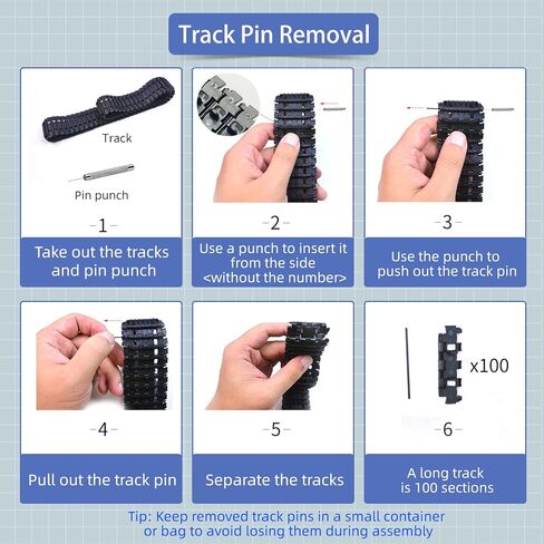 Adjustable Robot Tank Track Kit with Drive Gears & Pin Removal Tool – Durable Tracks for DIY RC Cars, Robotics Projects, and Model Vehicles in Saudi Arabia