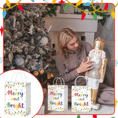 Kolldenn 16 Pcs Christmas Nutcracker Gift Bags with Handle Gray and Pink Christmas Nutcracker Party Favor Xmas Goodie Candy Treat Wrapping Bag for Xmas Holiday Birthday Party 5.9 x 8.3 x 3.1 Inch in Saudi Arabia
