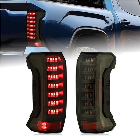 ضوء خلفي LED من SONAR مع تصميم دليل الضوء لسيارة Toyota Tundra 2022-2025، التوصيل والتشغيل، مقاوم للماء (غطاء أسود، عدسة شفافة) in Kuwait