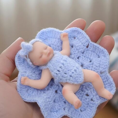 5 inch Mini Platinum Silicone Reborn Baby Doll, Tiny Silicone Baby Dolls，Realistic Newborn Baby Dolls Full Body Stress Relief, Decoration, Gifts, Collectible in Saudi Arabia