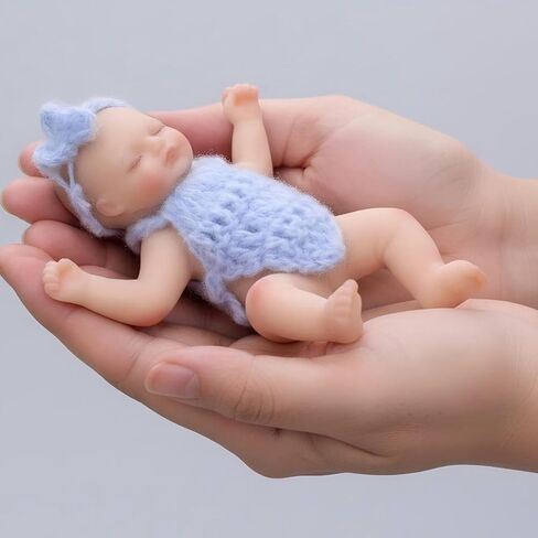 5 inch Mini Platinum Silicone Reborn Baby Doll, Tiny Silicone Baby Dolls，Realistic Newborn Baby Dolls Full Body Stress Relief, Decoration, Gifts, Collectible in Saudi Arabia