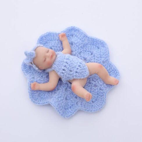 5 inch Mini Platinum Silicone Reborn Baby Doll, Tiny Silicone Baby Dolls，Realistic Newborn Baby Dolls Full Body Stress Relief, Decoration, Gifts, Collectible in Saudi Arabia
