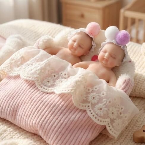 5 inch Mini Platinum Silicone Reborn Baby Doll, Tiny Silicone Baby Dolls，Realistic Newborn Baby Dolls Full Body Stress Relief, Decoration, Gifts, Collectible in Saudi Arabia