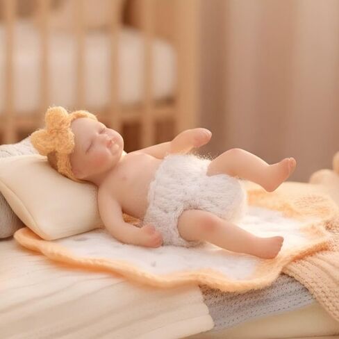 5 inch Mini Platinum Silicone Reborn Baby Doll, Tiny Silicone Baby Dolls，Realistic Newborn Baby Dolls Full Body Stress Relief, Decoration, Gifts, Collectible in Saudi Arabia