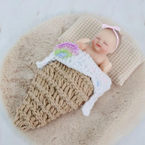 5 inch Mini Platinum Silicone Reborn Baby Doll, Tiny Silicone Baby Dolls，Realistic Newborn Baby Dolls Full Body Stress Relief, Decoration, Gifts, Collectible in Saudi Arabia