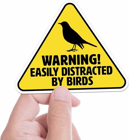 Easily Distracted by Birds Sticker for Hydroflask Water Bottle - Funny Birding Quote Laptop Decal - Cute Birdwatching Gift for Bird Nerds in Saudi Arabia