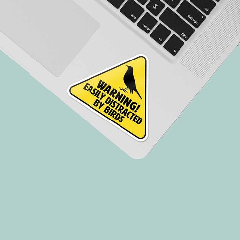 Easily Distracted by Birds Sticker for Hydroflask Water Bottle - Funny Birding Quote Laptop Decal - Cute Birdwatching Gift for Bird Nerds in Saudi Arabia