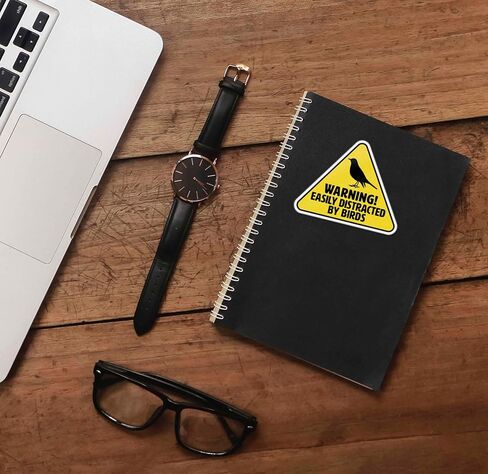 Easily Distracted by Birds Sticker for Hydroflask Water Bottle - Funny Birding Quote Laptop Decal - Cute Birdwatching Gift for Bird Nerds in Saudi Arabia