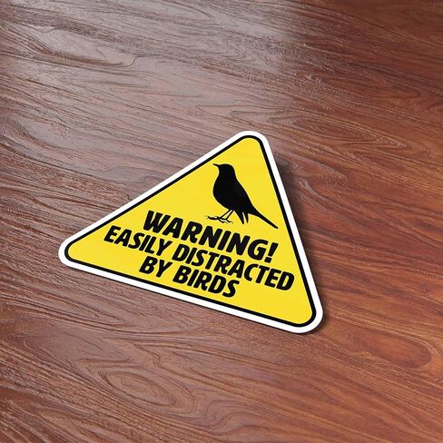 Easily Distracted by Birds Sticker for Hydroflask Water Bottle - Funny Birding Quote Laptop Decal - Cute Birdwatching Gift for Bird Nerds in Saudi Arabia
