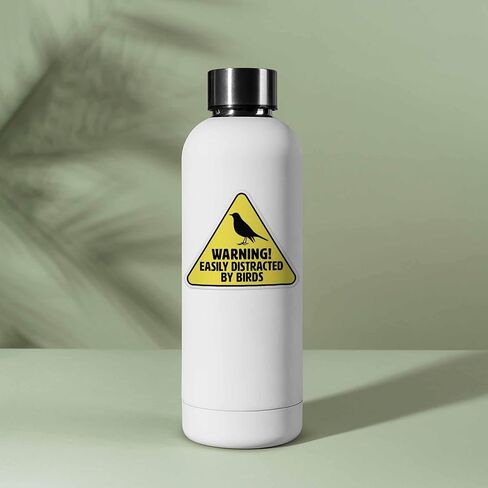 Easily Distracted by Birds Sticker for Hydroflask Water Bottle - Funny Birding Quote Laptop Decal - Cute Birdwatching Gift for Bird Nerds in Saudi Arabia