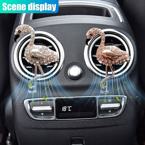 2PCS Bling Owl Car Air Vent Clips, Crystal Rhinestone Auto Air Conditioning Outlet Clip, Animal Air Freshener Diffuser Charm, Cute Car Interior Decoration Accessory for Women (Owl) in Saudi Arabia