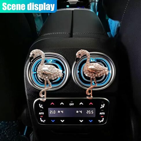 2PCS Bling Owl Car Air Vent Clips, Crystal Rhinestone Auto Air Conditioning Outlet Clip, Animal Air Freshener Diffuser Charm, Cute Car Interior Decoration Accessory for Women (Owl) in Saudi Arabia