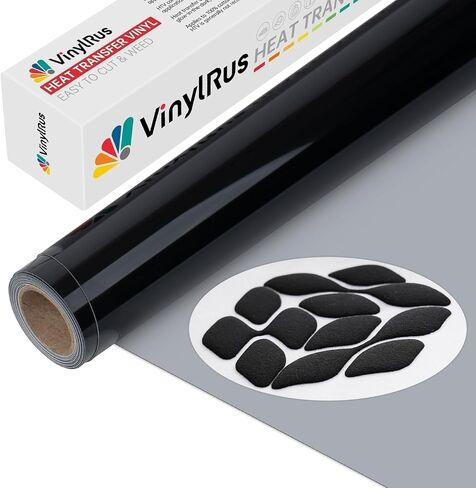 VinylRus White Puff Vinyl Heat Transfer 3D -12" x 6ft Puff Iron على الفينيل للقميص، لفة الفينيل Puff HTV لصورة ظلية Cameo، Cricut Air أو Maker، سهلة القطع والأعشاب in Kuwait