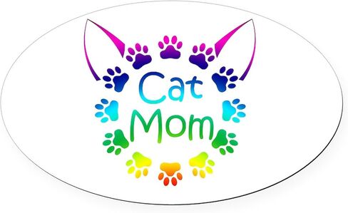 مغناطيس السيارة البيضاوي من CafePress Cat Mom، مغناطيس ممتص الصدمات البيضاوي الأوروبي in Saudi Arabia