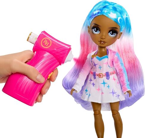 Rainbow High Air Brush & Create DIY Fashion Doll with Airbrush Marker Kit, Washable Rainbow Markers, Long Hair, Grey Eyes, Color, Create, Play, Rinse and Repeat. Creative 4-12+ in Saudi Arabia