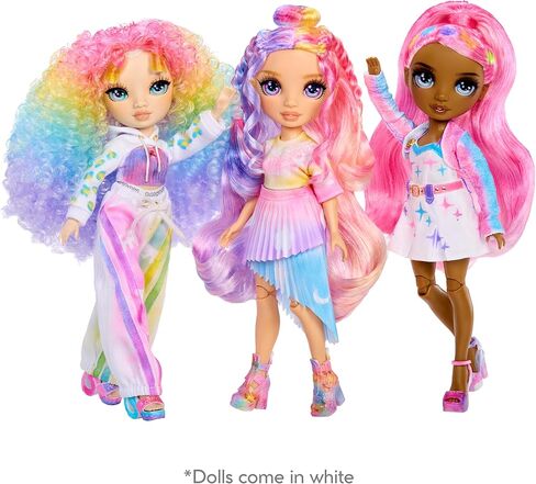 Rainbow High Air Brush & Create DIY Fashion Doll with Airbrush Marker Kit, Washable Rainbow Markers, Long Hair, Grey Eyes, Color, Create, Play, Rinse and Repeat. Creative 4-12+ in Saudi Arabia