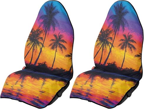 Car Seat Covers - Front Seats Sweat - Absorbent & Waterproof Towel Material, Ideal for Gym, Running, Swimming, Beach & Hiking - Fits Cars, SUVs, Trucks (Classic Black, 1 Piece) in Saudi Arabia
