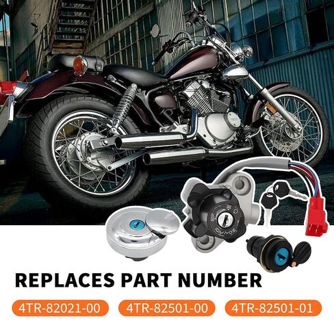 مفتاح الإشعال غطاء الوقود مفاتيح قفل المقعد متوافقة مع XVS650 XVS1100 XVS400 XVS125 XVS250 Drag Star V-Star 650 1100 4TR-82501-00 4TR-82501-01 4TR-82021-00 in Saudi Arabia