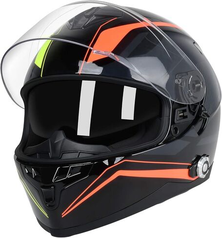 Bluetooth Motorcycle Helmet FreedConn BM12 DOT Full Face Bluetooth Helmets Motorcycle Dual Visor Helmet with Integrated Intercom System/ 2~3 Riders Pair/ 500M/ FM (Matte Black, XL) in Saudi Arabia