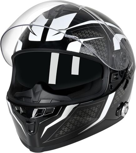 Bluetooth Motorcycle Helmet FreedConn BM12 DOT Full Face Bluetooth Helmets Motorcycle Dual Visor Helmet with Integrated Intercom System/ 2~3 Riders Pair/ 500M/ FM (Matte Black, XL) in Kuwait
