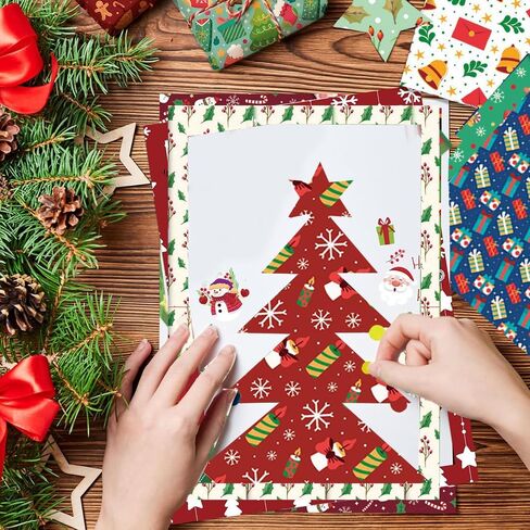 Scrapbook Paper 6x6 IN, 12 Sheets/12 Designs Double-Sided Textured Decorative Craft Paper for DIY Background Card Art Craft Making Photo Album -Merry Christmas in Saudi Arabia