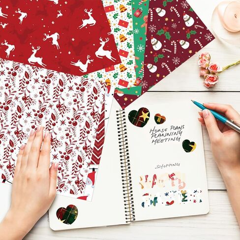 Scrapbook Paper 6x6 IN, 12 Sheets/12 Designs Double-Sided Textured Decorative Craft Paper for DIY Background Card Art Craft Making Photo Album -Merry Christmas in Saudi Arabia