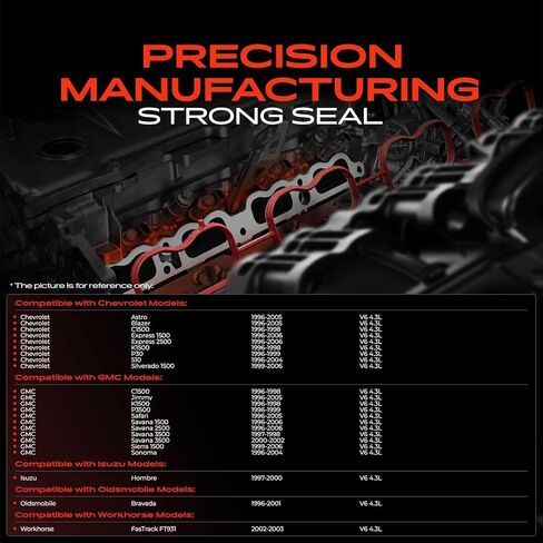 A-Premium Lower & Upper Engine Intake Manifold Gasket Set Compatible with Chevy, GMC, Isuzu, Oldsmobile Car - 1996-2006 - Express 1500, K1500, Jimmy, Savana 1500, Sonoma, Bravada & More, OHV V6 4.3L in Saudi Arabia