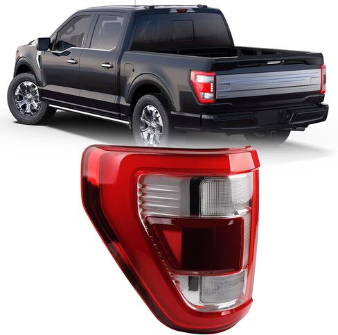 Dasbecan Left Driver Side Tail Light Compatible with 2021 2022 2023 Ford F150 King Ranch | Lariat | Limited | Platinum With Blind spot module install location Rear Taillight LED Type in Saudi Arabia