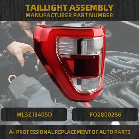 Dasbecan Left Driver Side Tail Light Compatible with 2021 2022 2023 Ford F150 King Ranch | Lariat | Limited | Platinum With Blind spot module install location Rear Taillight LED Type in Saudi Arabia