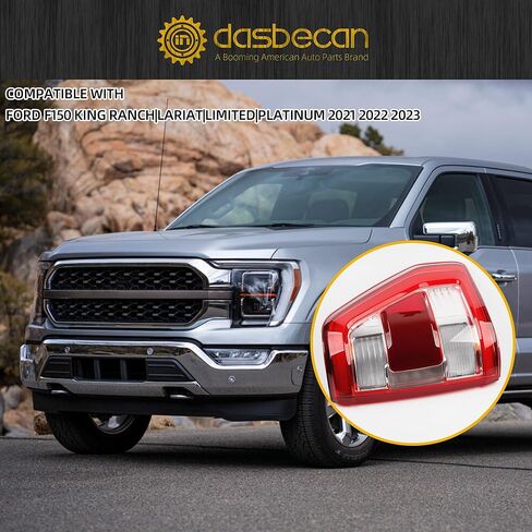 Dasbecan Left Driver Side Tail Light Compatible with 2021 2022 2023 Ford F150 King Ranch | Lariat | Limited | Platinum With Blind spot module install location Rear Taillight LED Type in Saudi Arabia
