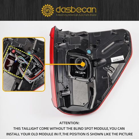Dasbecan Left Driver Side Tail Light Compatible with 2021 2022 2023 Ford F150 King Ranch | Lariat | Limited | Platinum With Blind spot module install location Rear Taillight LED Type in Saudi Arabia