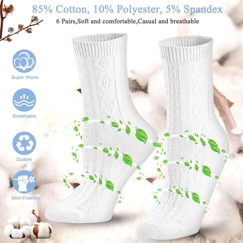 Mcool Mary Women's Crew Socks, Breathable Thin Cotton Cute Scalloped Edges Frilly Ankle Socks for Women 6 Pairs in Kuwait