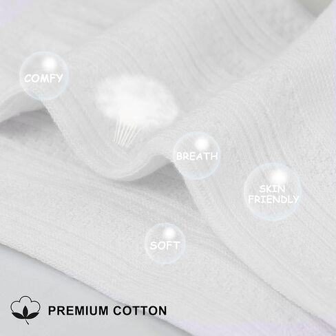 Mcool Mary Women's Crew Socks, Breathable Thin Cotton Cute Scalloped Edges Frilly Ankle Socks for Women 6 Pairs in Kuwait